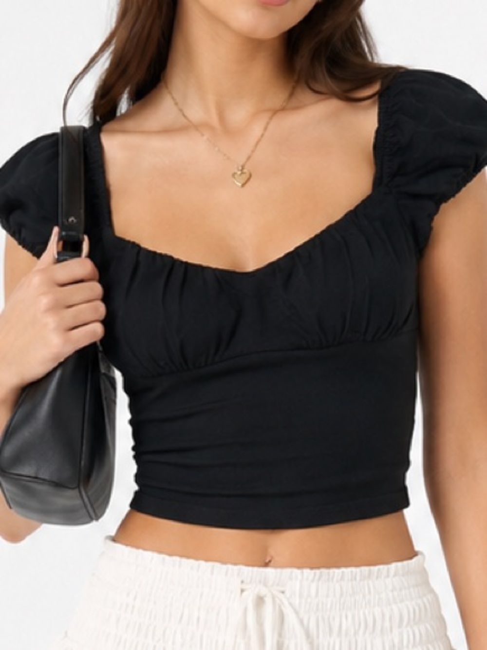 Hollister scoop neck ruched bust top